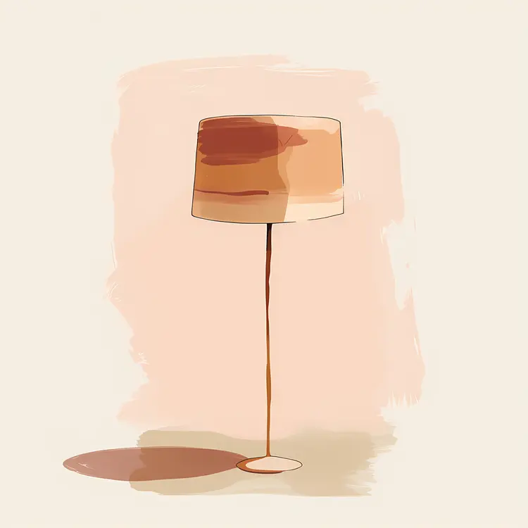 Brown Floor Lamp Illustration