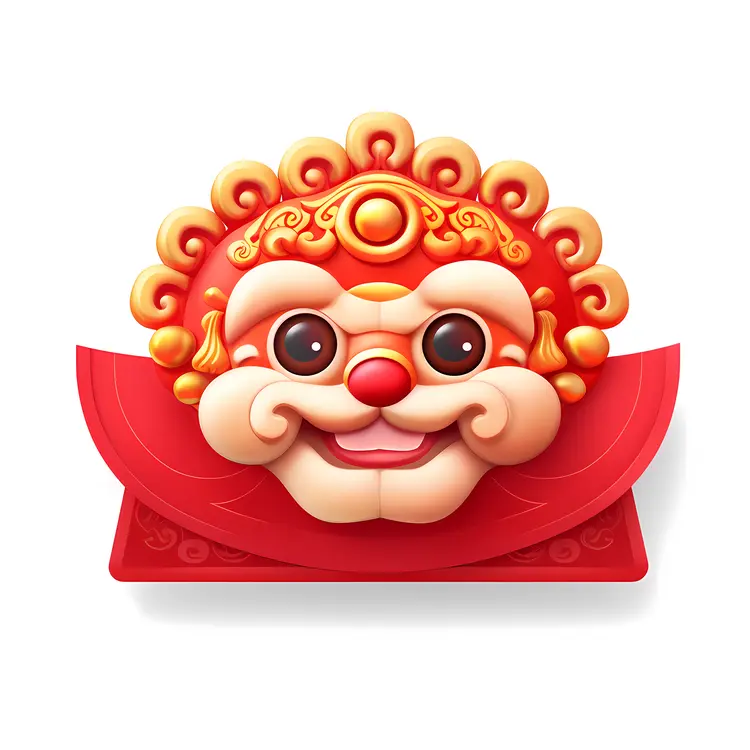 Red mask with intricate design