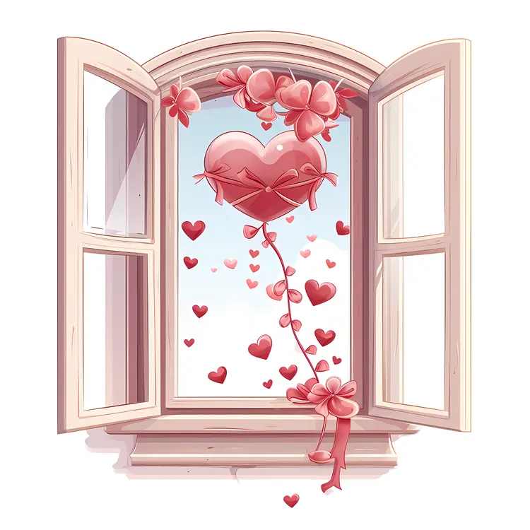 Single Heart Balloon by Open Window