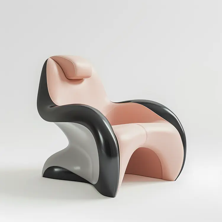 Modern Stylish Chair in Black and Pink