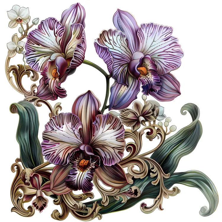 Decorative Orchids Illustration