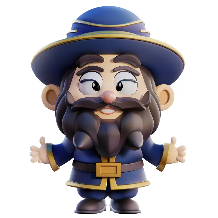 Cute Cartoon Wizard Illustration