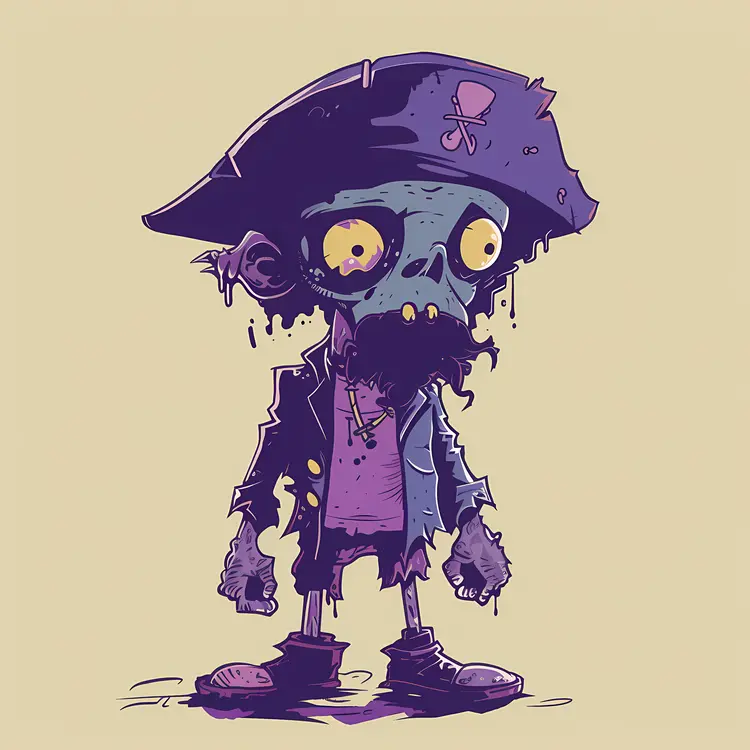 Pirate Zombie Cartoon Character