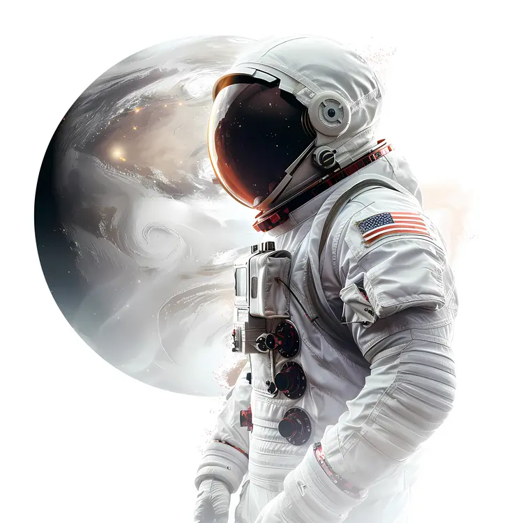 Astronaut in Space Suit with Earth Background