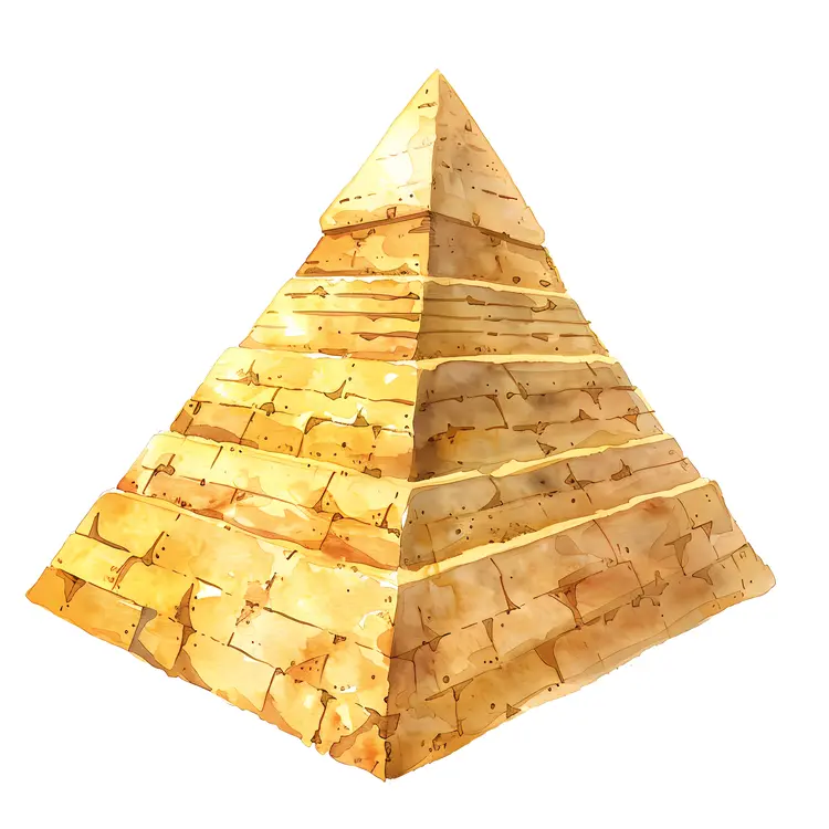 Golden Pyramid with Layered Bricks