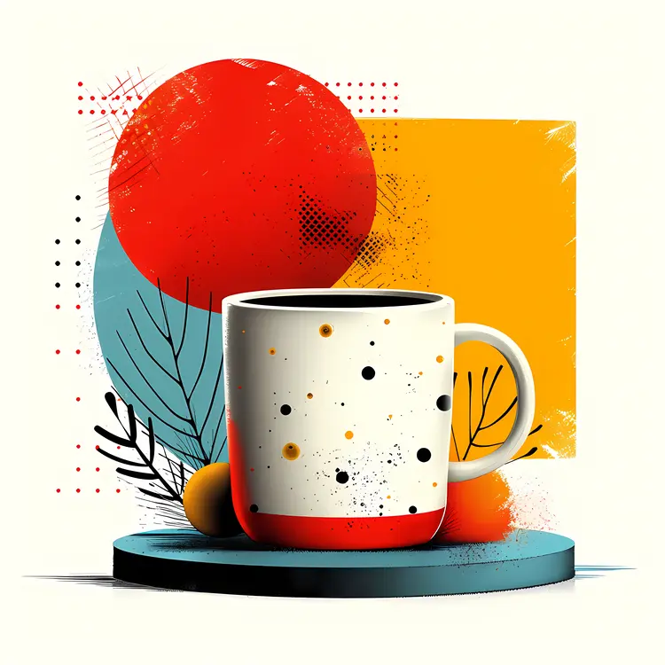 Decorative cup with polka dots