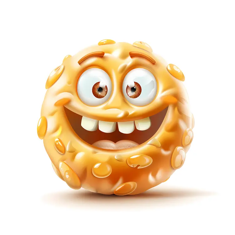Smiling Round Cookie Cartoon