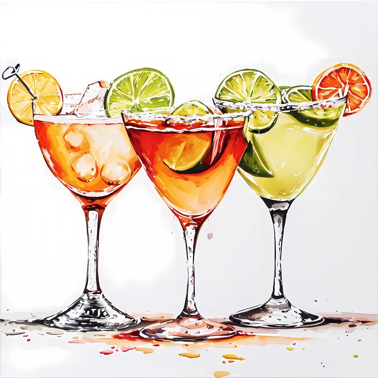 Variety of Colorful Cocktails