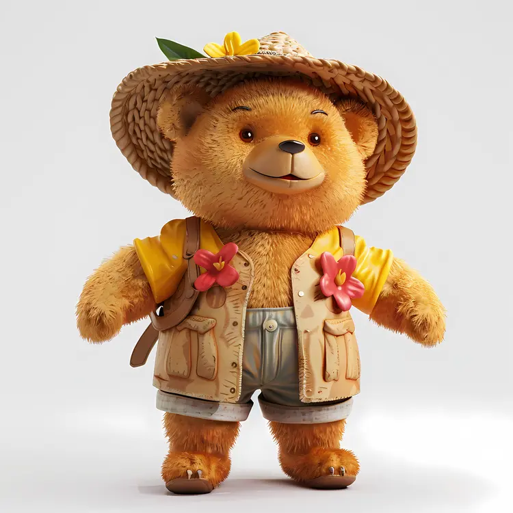 Cute Teddy Bear in Summer Outfit