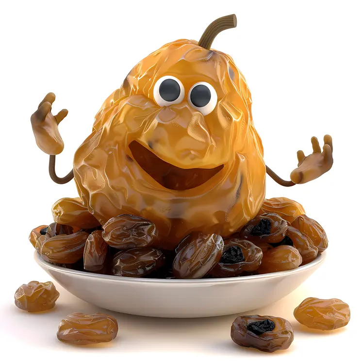 Happy Pear Cartoon Character in a Bowl