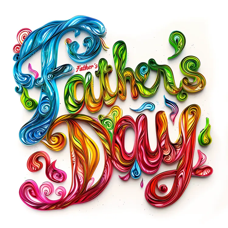 Colorful Father's Day Text