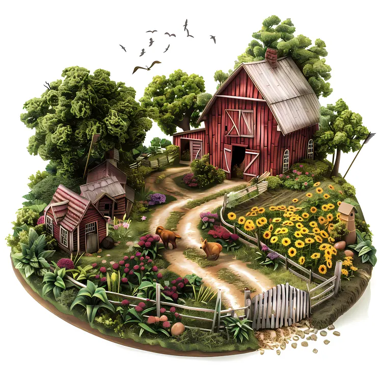 Charming Farm with Barn and Garden