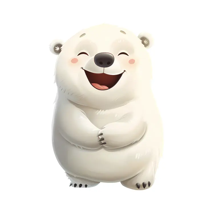 Laughing White Bear Cartoon