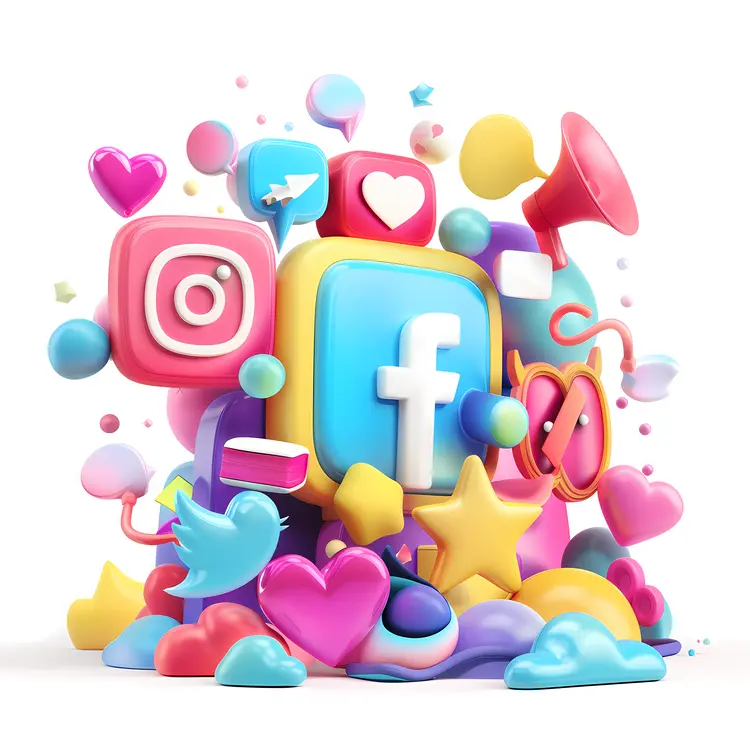 Cluster of Social Media Icons
