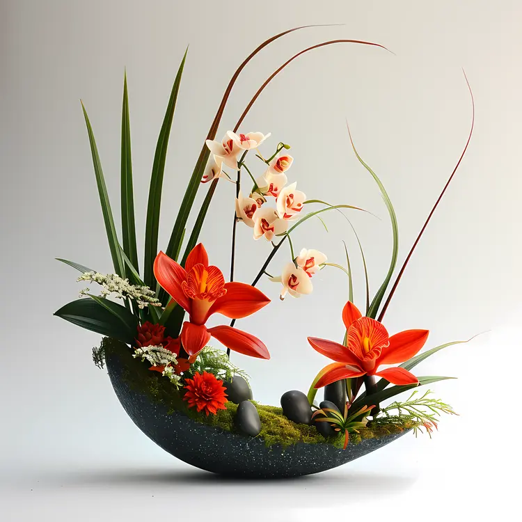 Striking Red and White Floral Arrangement