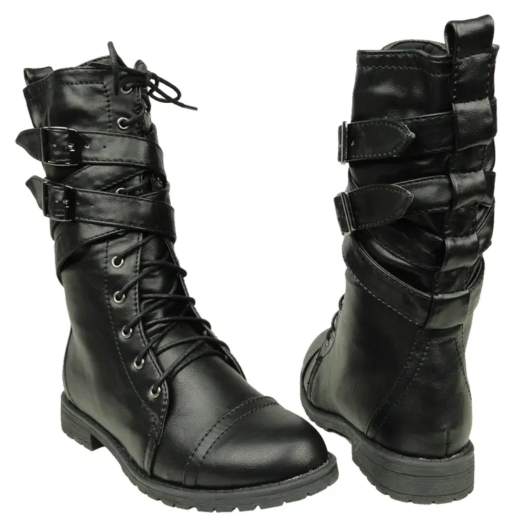 Durable Black Combat Boots for Tactical Use