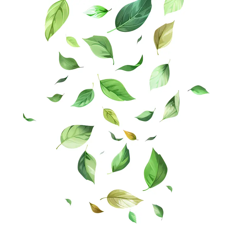 Falling Green Leaves