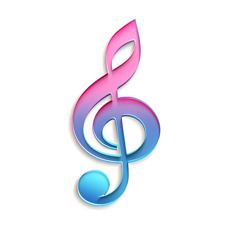 Pink and Blue Gradient Treble Clef