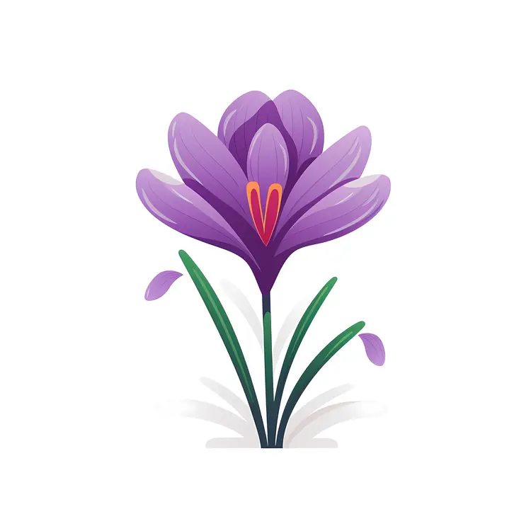 Single Purple Crocus Flower