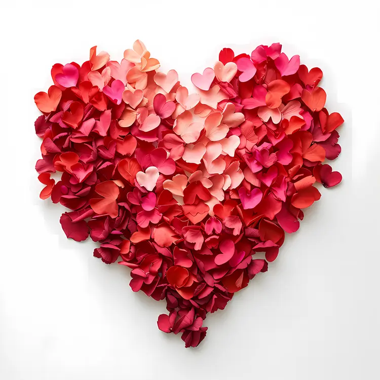 Heart Made of Red Petals