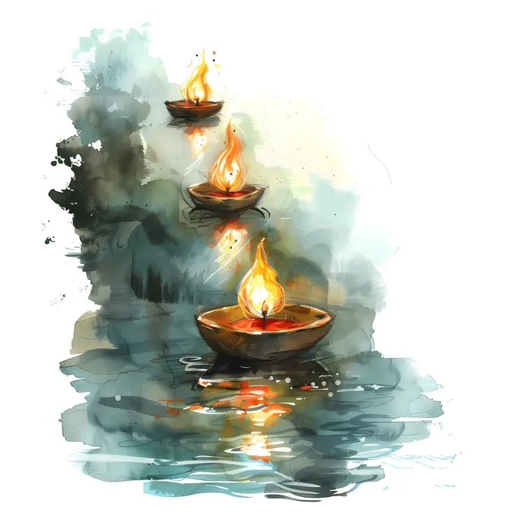 Floating candles in a serene setting