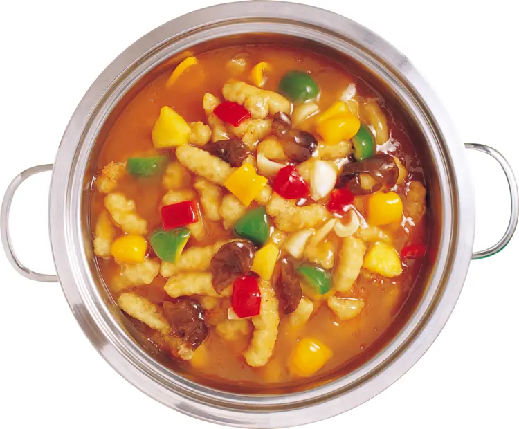 Sweet and Sour Dish with Vegetables and Meat