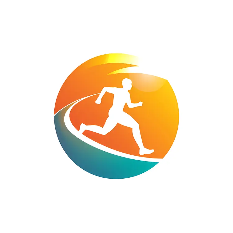 Runner in a Colorful Circle