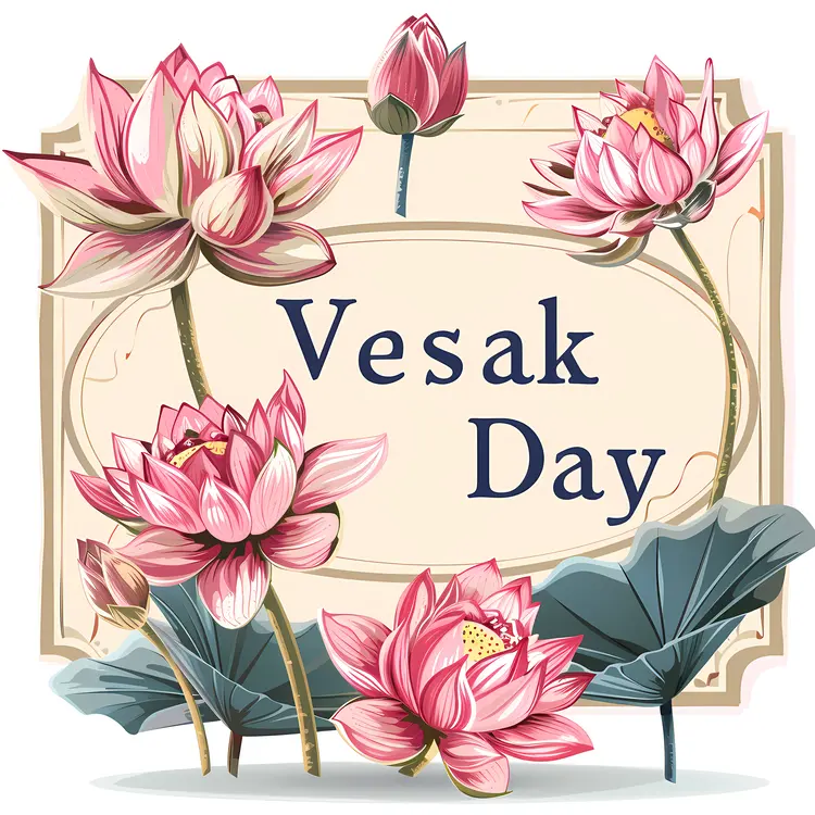 Vesak Day with Lotus Flowers
