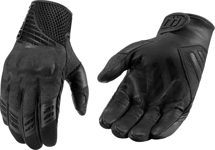 Black Leather Gloves for Motorcycle Riding