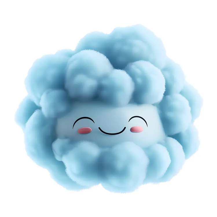 Fluffy Cloud with Smile