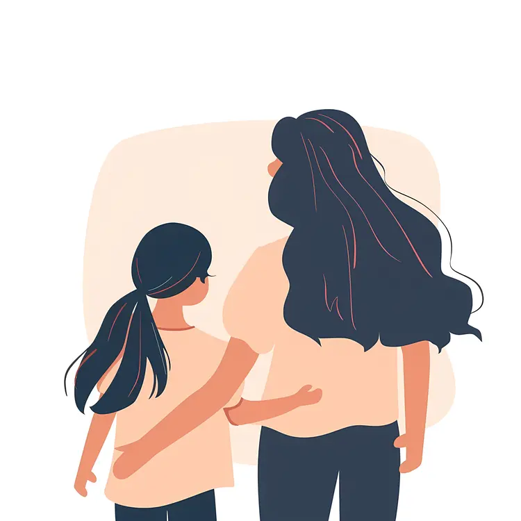 Mother and Child Walking Together