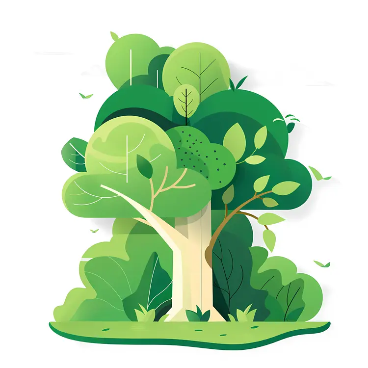 Green Tree in a Forest