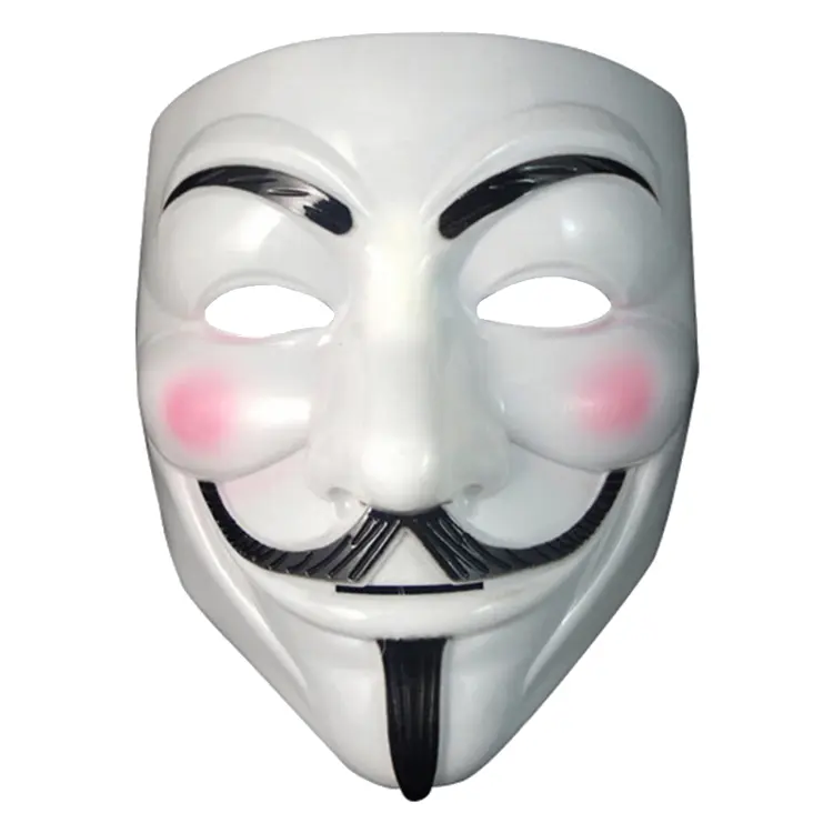 Front View of White Guy Fawkes Mask