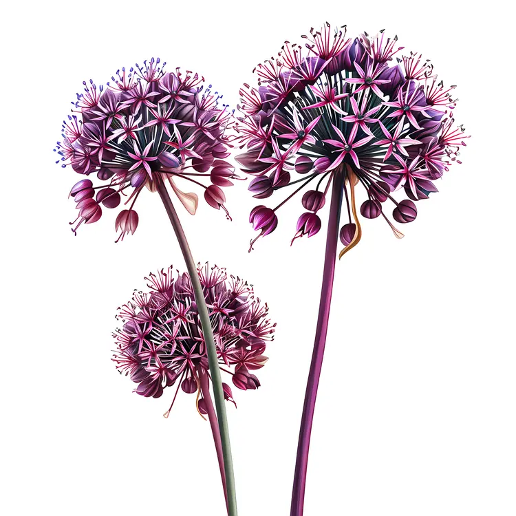 Cluster of Purple Allium Flowers