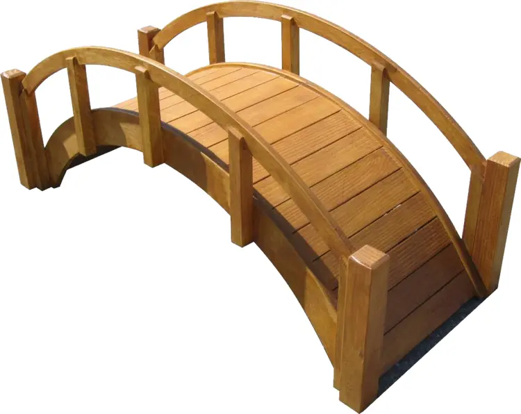 Arched Wooden Bridge for Garden Pathway