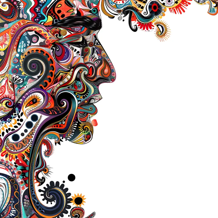 Vibrant Colorful Abstract Face Design