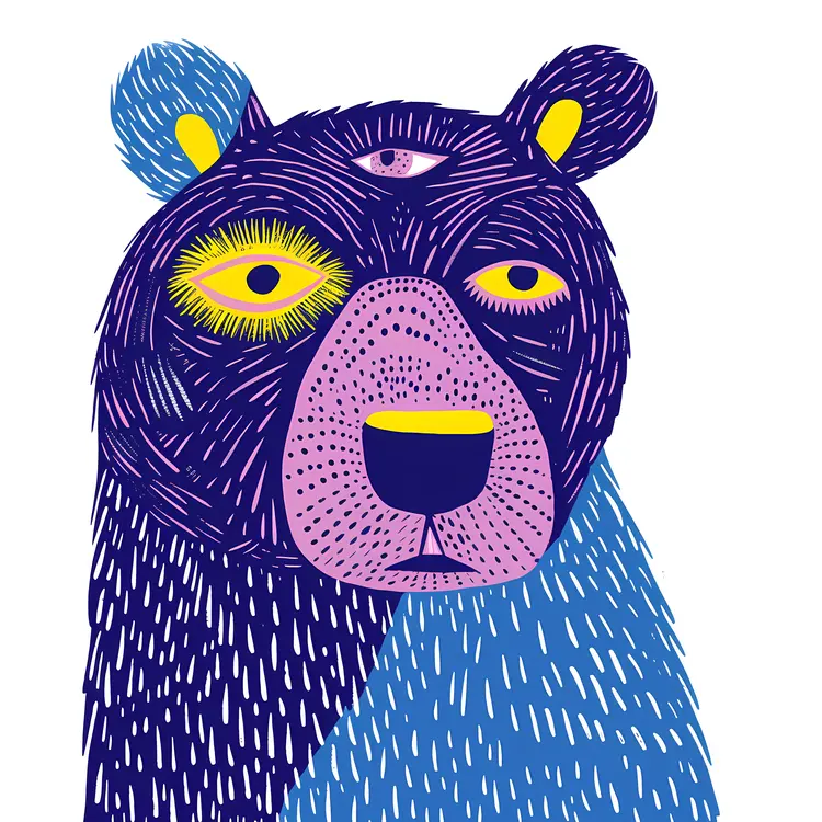 Colorful Bear Illustration
