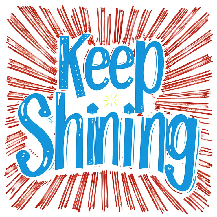 Keep Shining Motivational Poster with Sun Rays