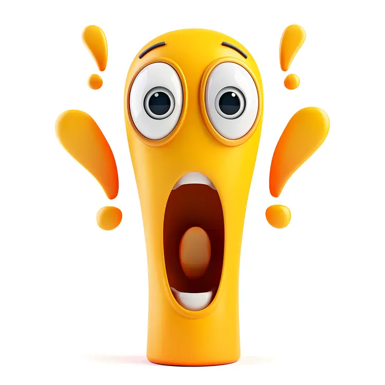 Shocked Cartoon Character with Wide Eyes