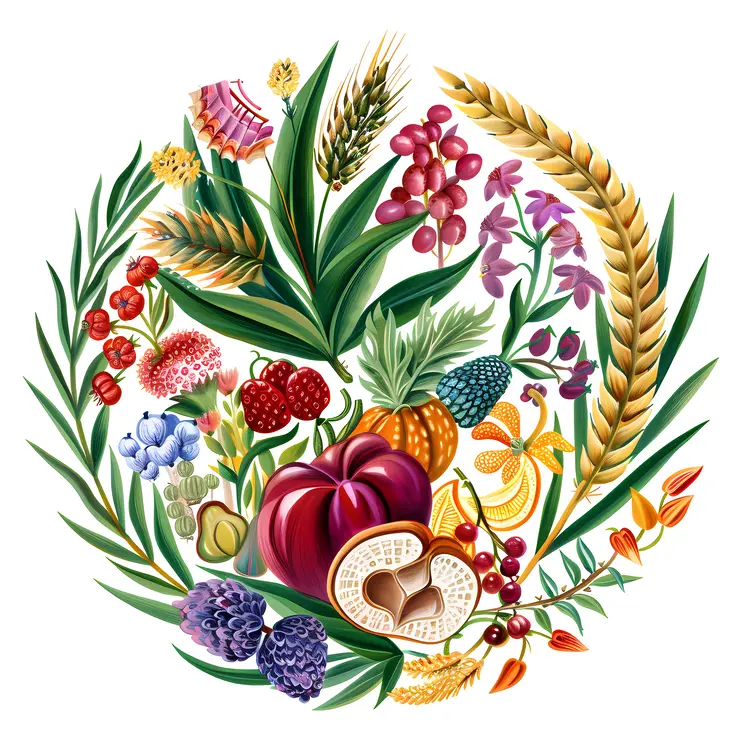 Colorful Fruits and Flowers