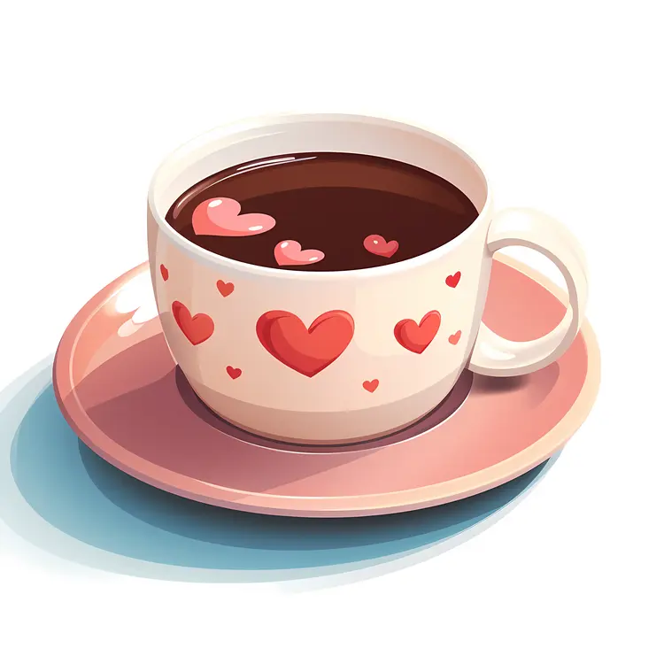 Lovely Coffee Cup with Heart Motif