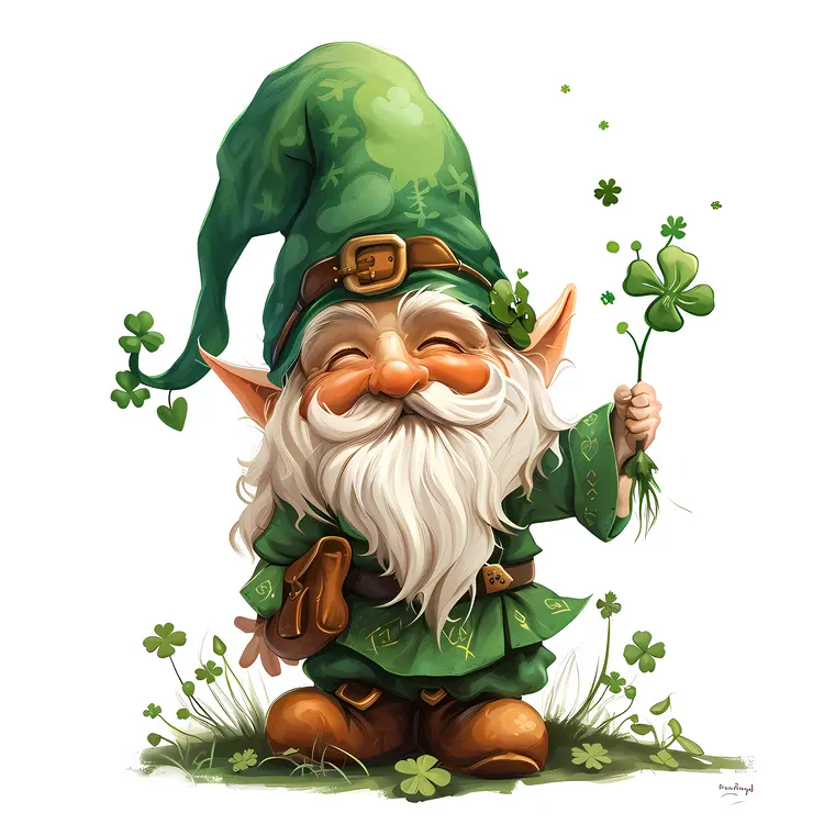 Gnome with Clover for St. Patrick's Day