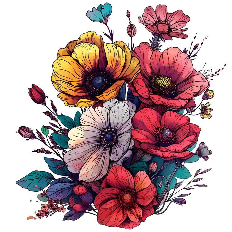 Bouquet of Colorful Flowers