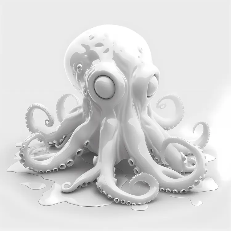 White Octopus Sculpture