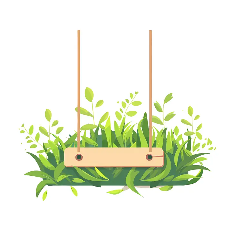 Wooden Sign Hanging Among Green Leaves