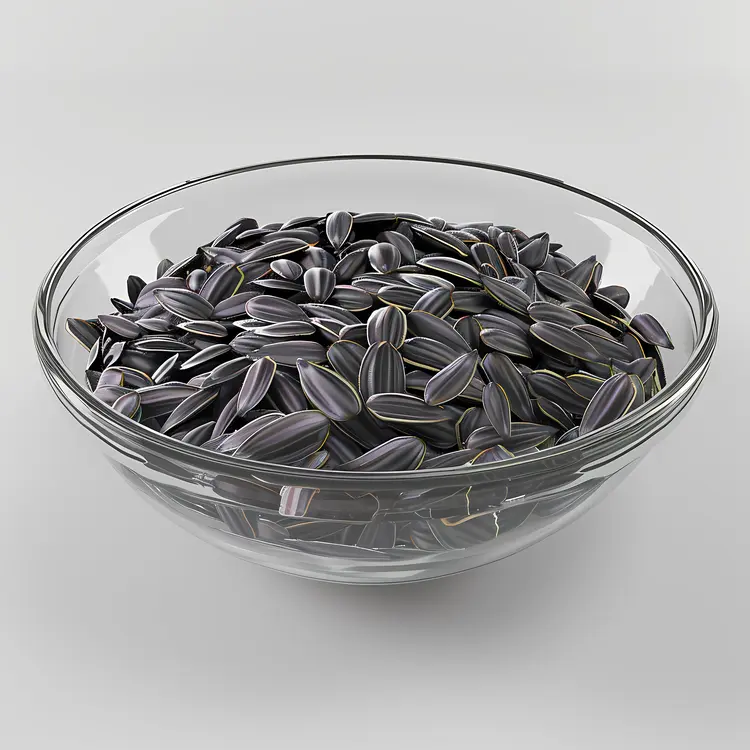 Glass Bowl of Sunflower Seeds