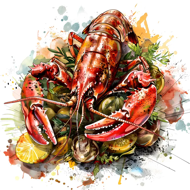 Cooked Lobster on Plate