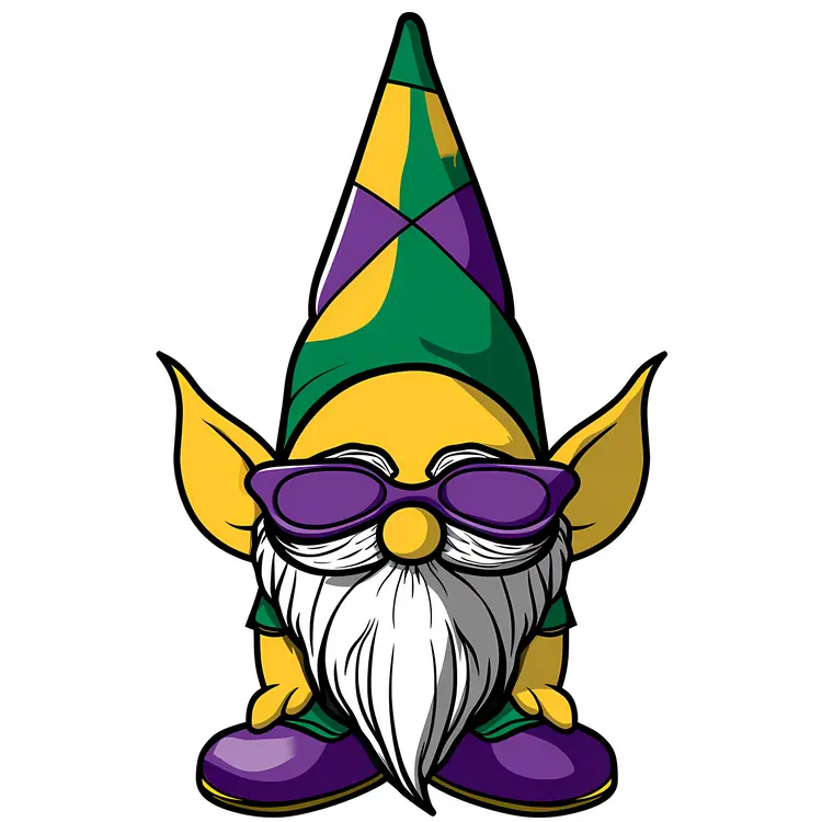 Cute Yellow and Green Gnome with Sunglasses
