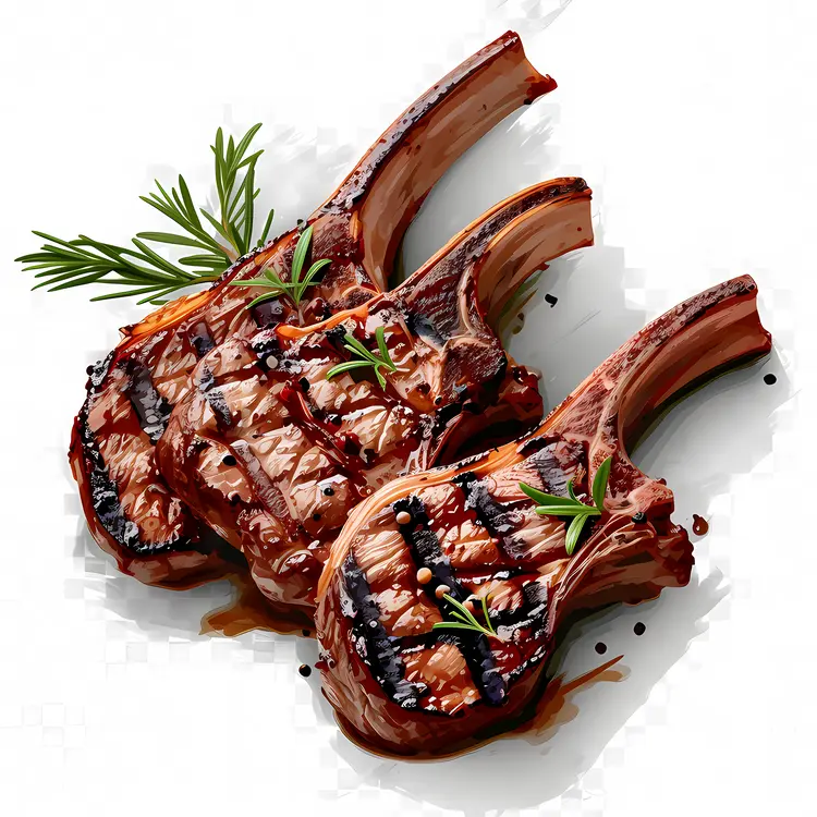 Grilled Lamb Chops with Rosemary and Tomatoes