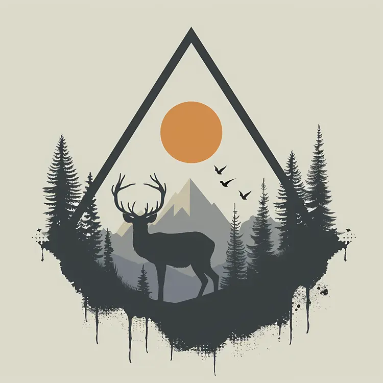 Deer in Mountain Landscape